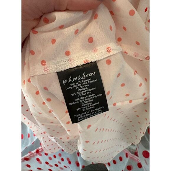 NWT For Love & Lemons Rhoda White & Red Polka Dot Sheer Maxi Dress Size XXS - Picture 10 of 10